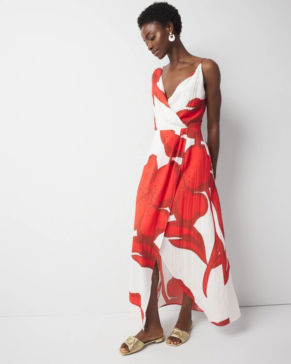 Petite Asymmetric Floral Maxi Dress | White House Black Market